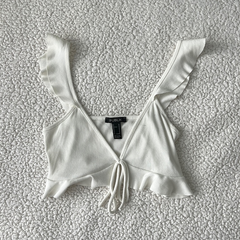 ruffle bra top with bow